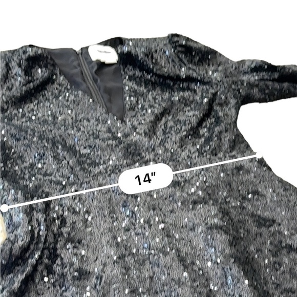 Kate Spade sequin dress black plunging neckline size 2 - Picture 14 of 16